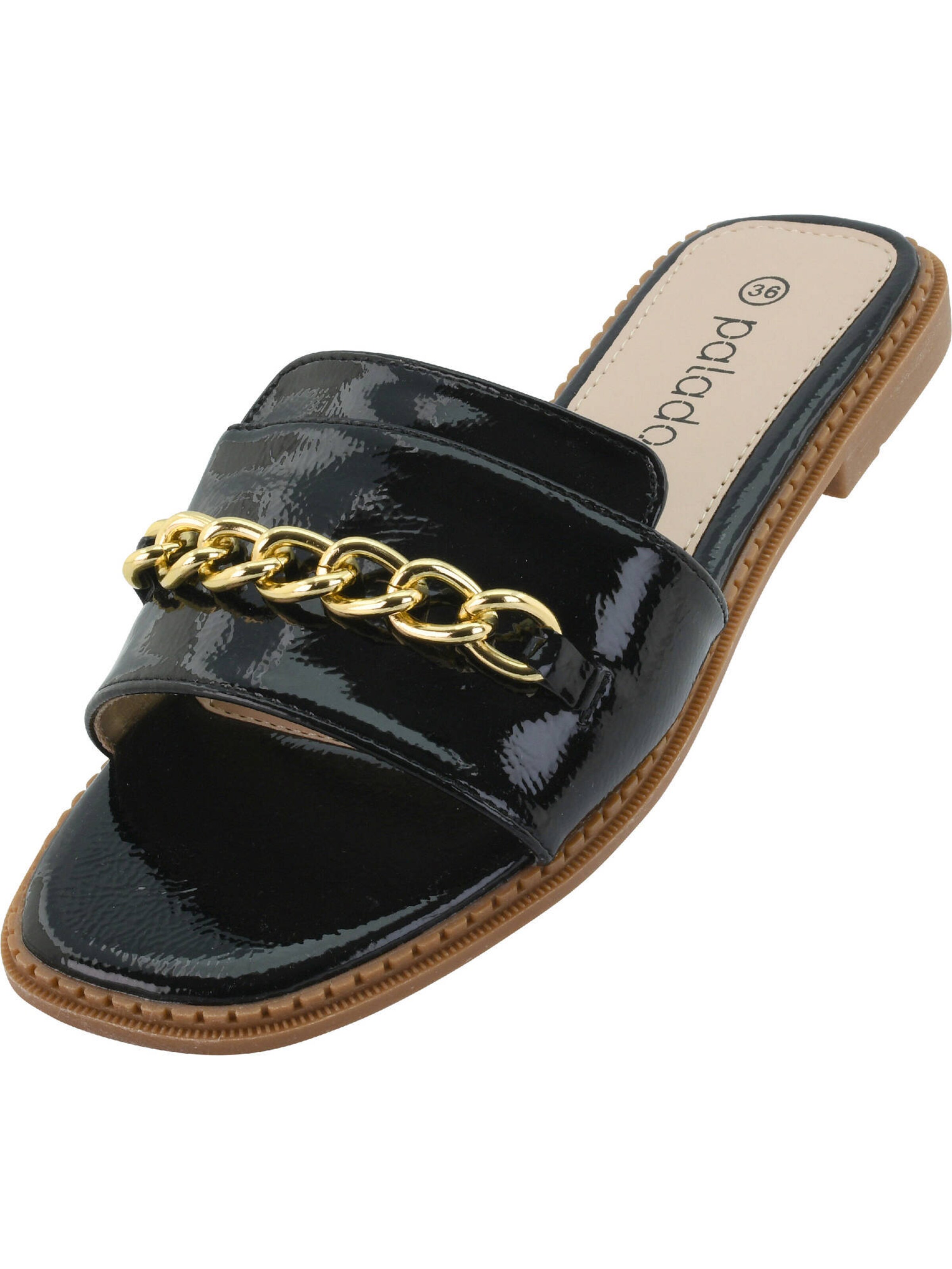 Palado Pantolette 'Pekiz' in Schwarz: Vorderseite