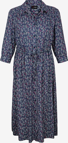 MIAMODA Shirt Dress in Blue: front