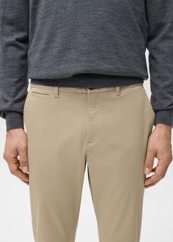 MANGO MAN Slim fit Pants 'Prato' in Beige