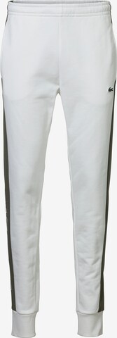 LACOSTE Tapered Pants in White: front