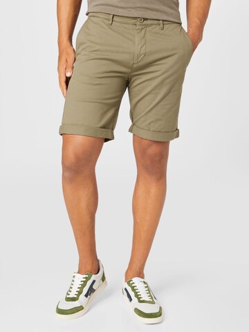 Marc O'Polo DENIM Slimfit Chino in Groen: voorkant