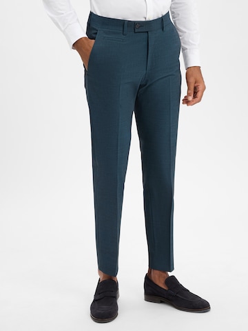 STRELLSON Slim fit Pleated Pants 'Maury' in Blue: front