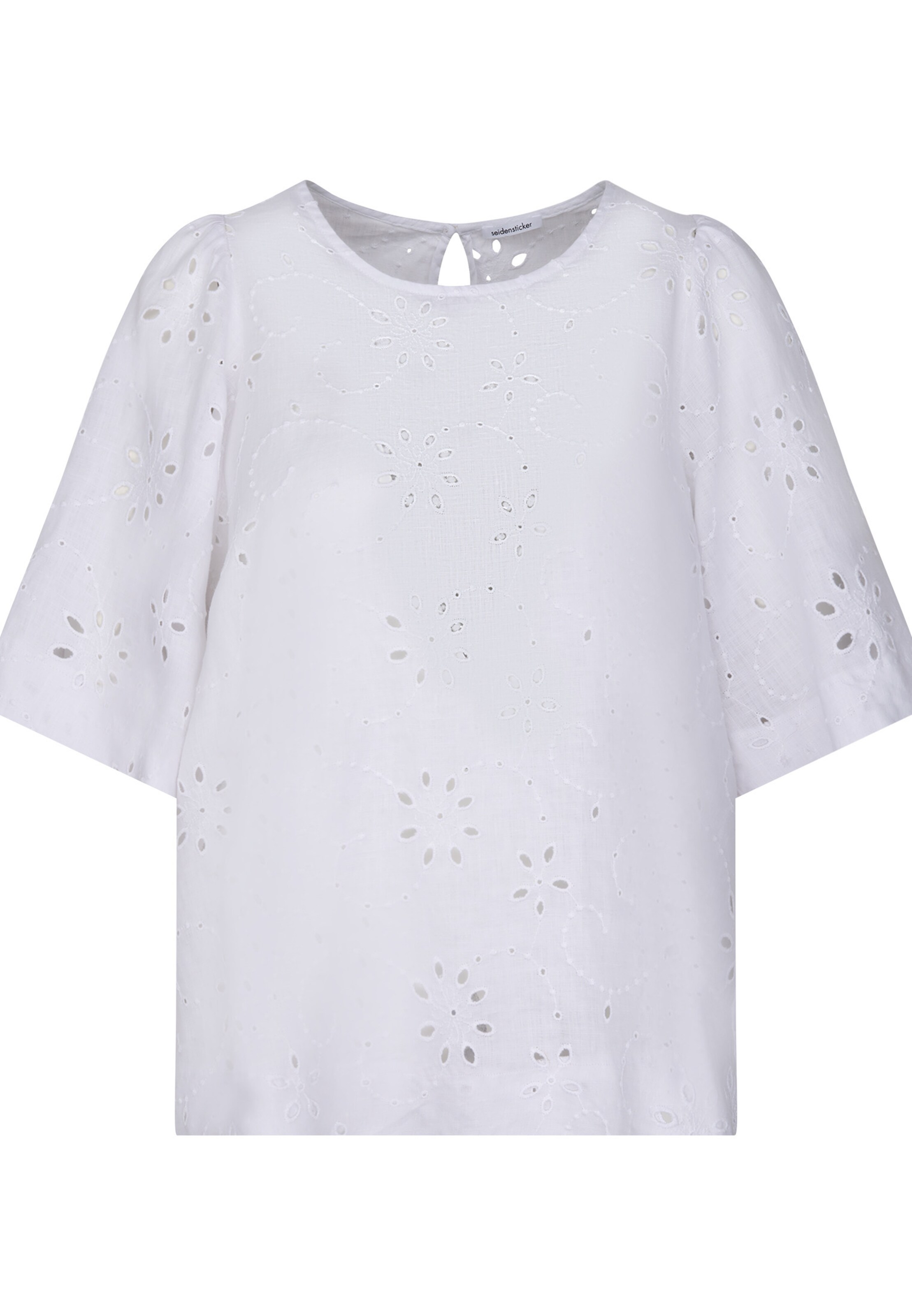 Chemisier 'Schwarze Rose' SEIDENSTICKER en blanc : devant