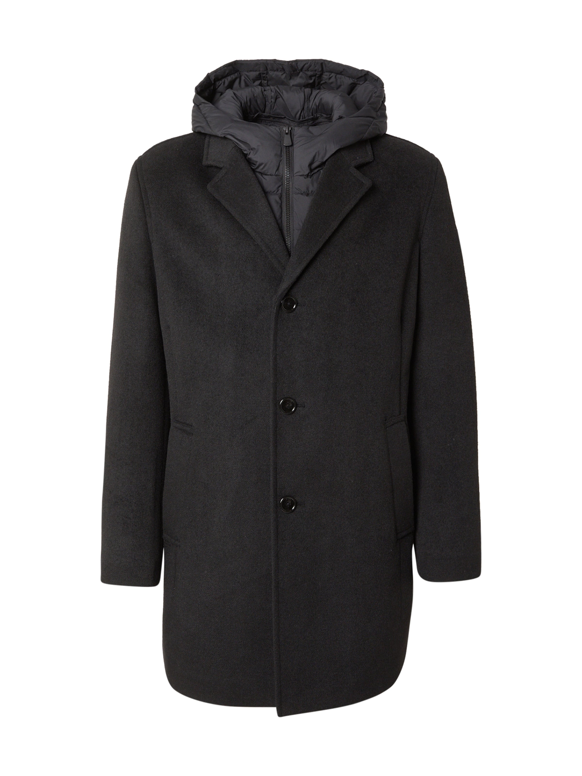 Cappotto di mezza stagione di s.Oliver in nero: frontale