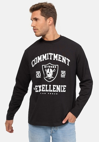 Recovered Sweatshirt 'NFL Raiders Commitment To Excellence Relaxed' in Schwarz: Vorderseite