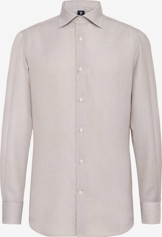 Coupe regular Chemise business Boggi Milano en beige : devant