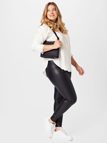 PIECES Curve Skinny Leggings in Black