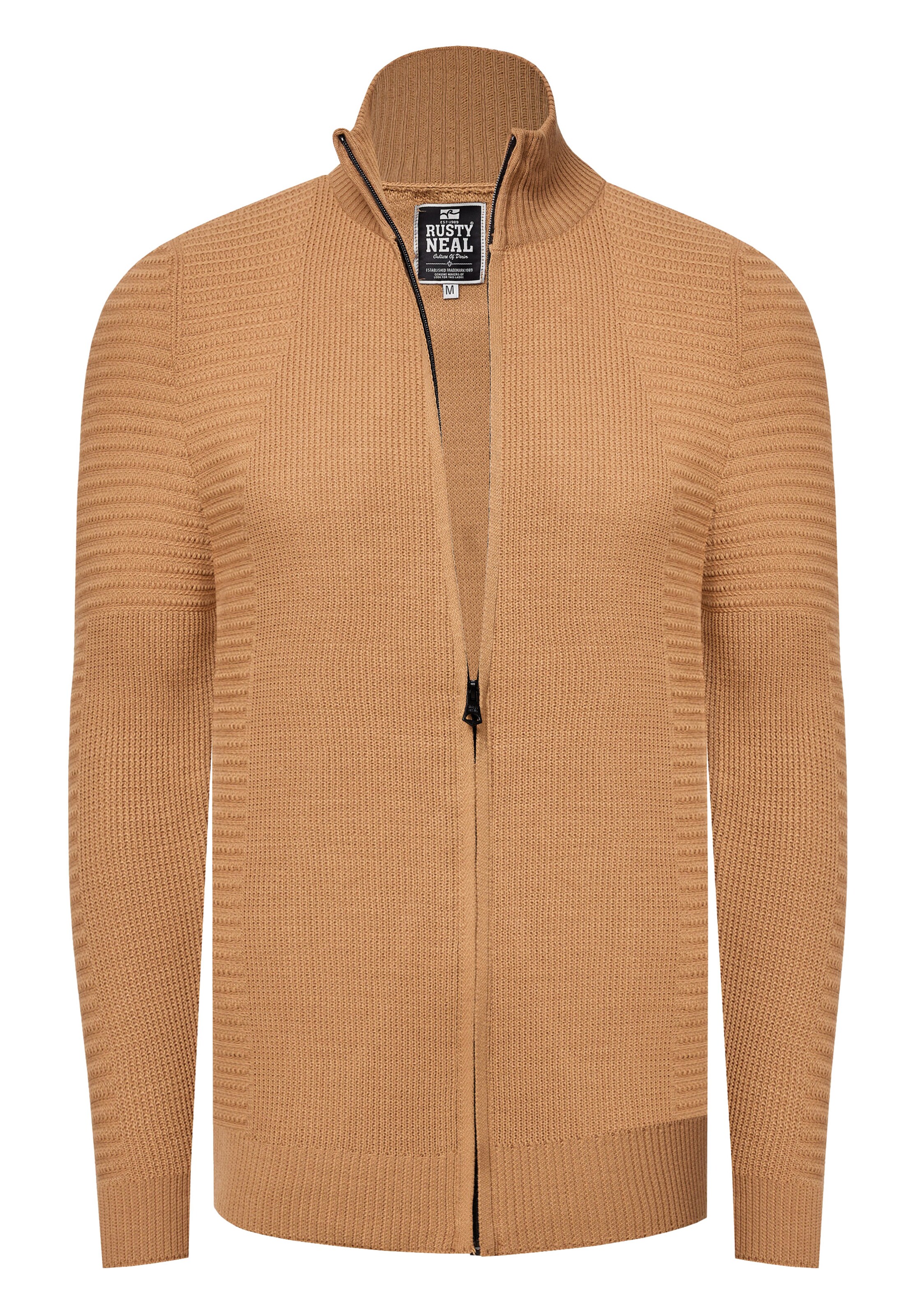 Rusty Neal Gebreid vest in Bruin: voorkant