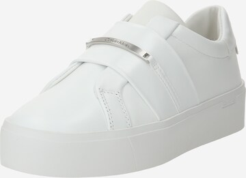 Slip on Calvin Klein en blanc : devant