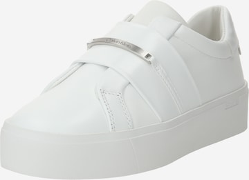 Calvin Klein - Sapatilhas slip-on em branco: frente