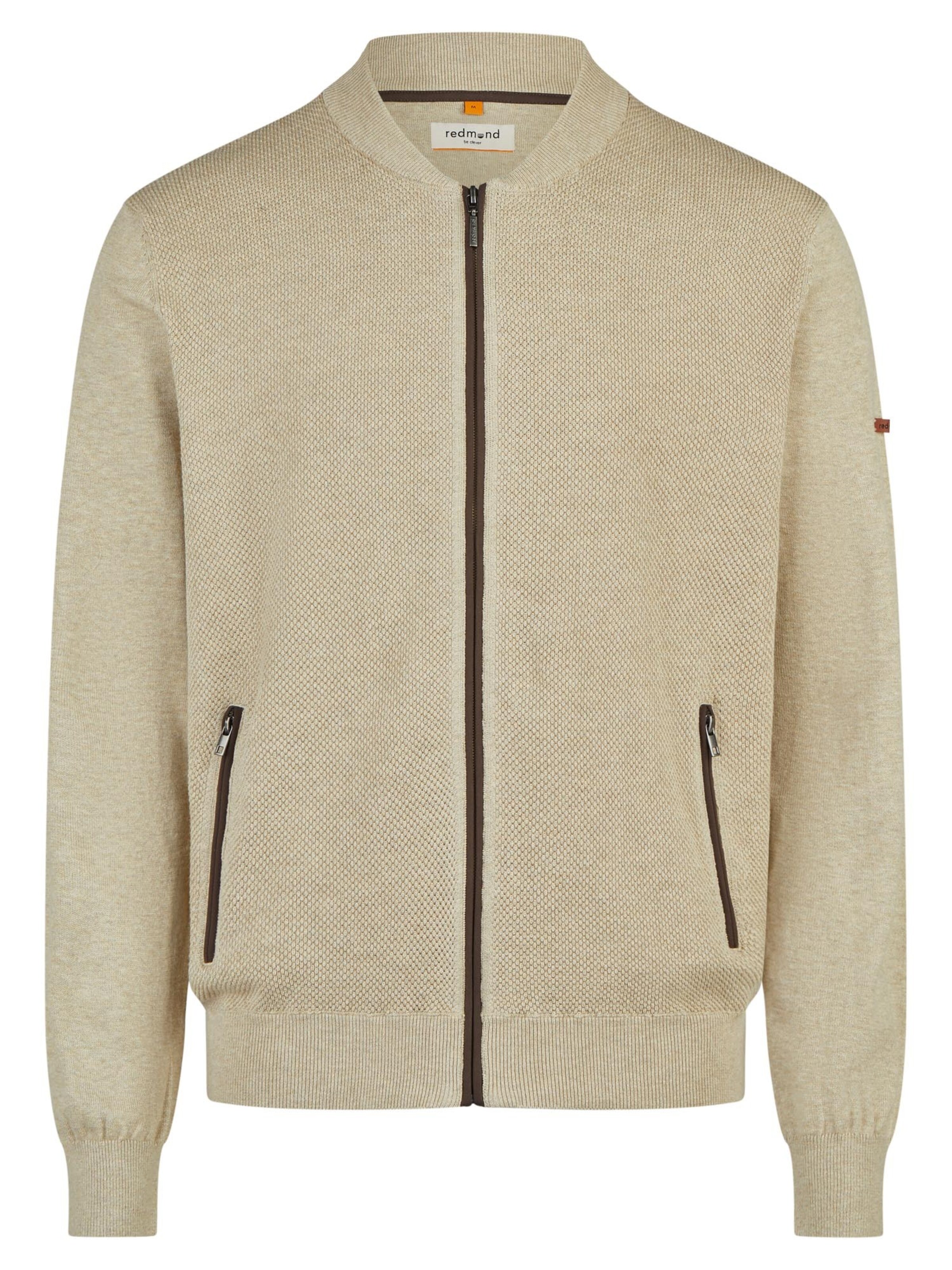 redmond Strickjacke 'Basic'‌‌ in Beige: Vorderseite