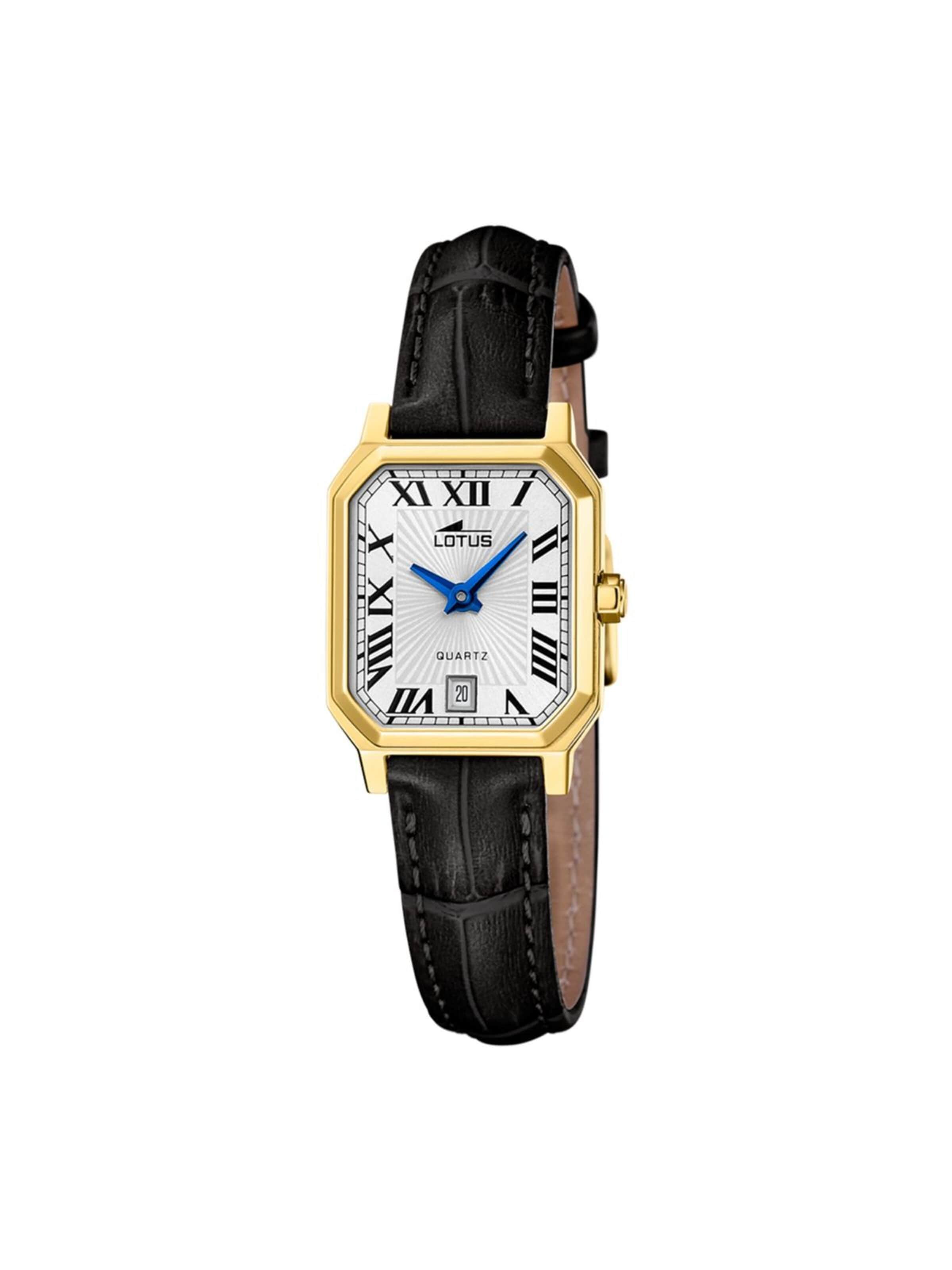 Lotus Analoog horloge in Zwart: voorkant