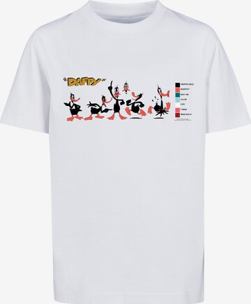 F4NT4STIC Shirt 'Looney Tunes Daffy Duck Colour Code' in White: front