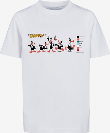 F4NT4STIC Shirt 'Looney Tunes Daffy Duck Colour Code' in Wit: voorkant