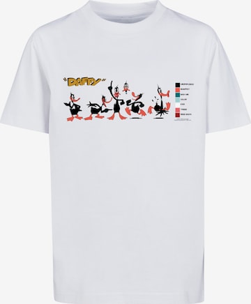 F4NT4STIC Shirt 'Looney Tunes Daffy Duck Colour Code' in Weiß: predná strana