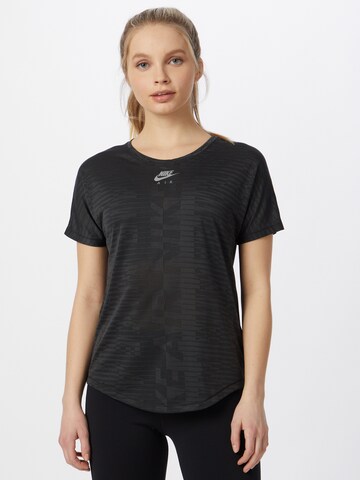 NIKE Funktionsbluse i sort: forside