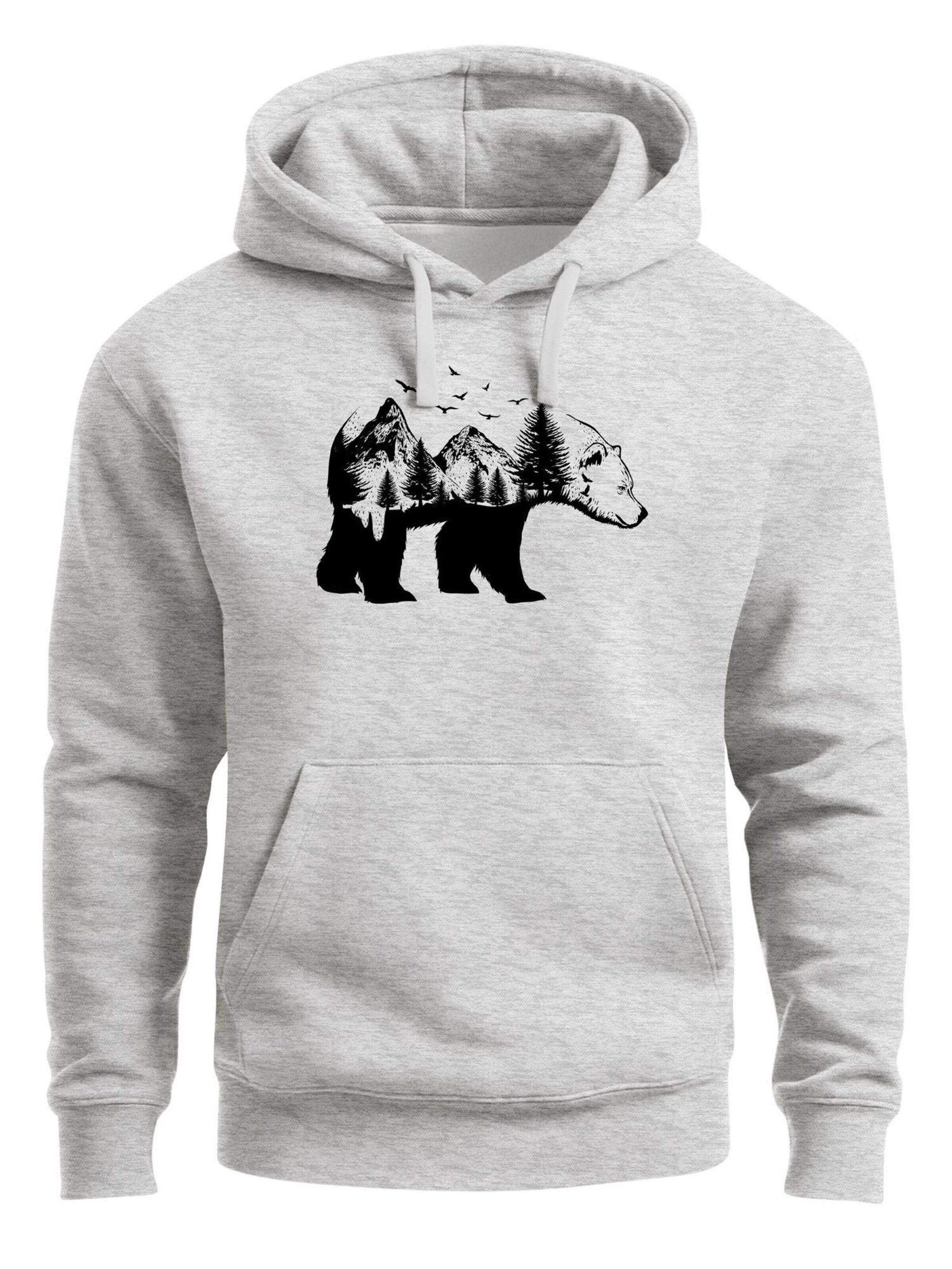 Neverless Sweatshirt 'Bär Natur' in Grey: front