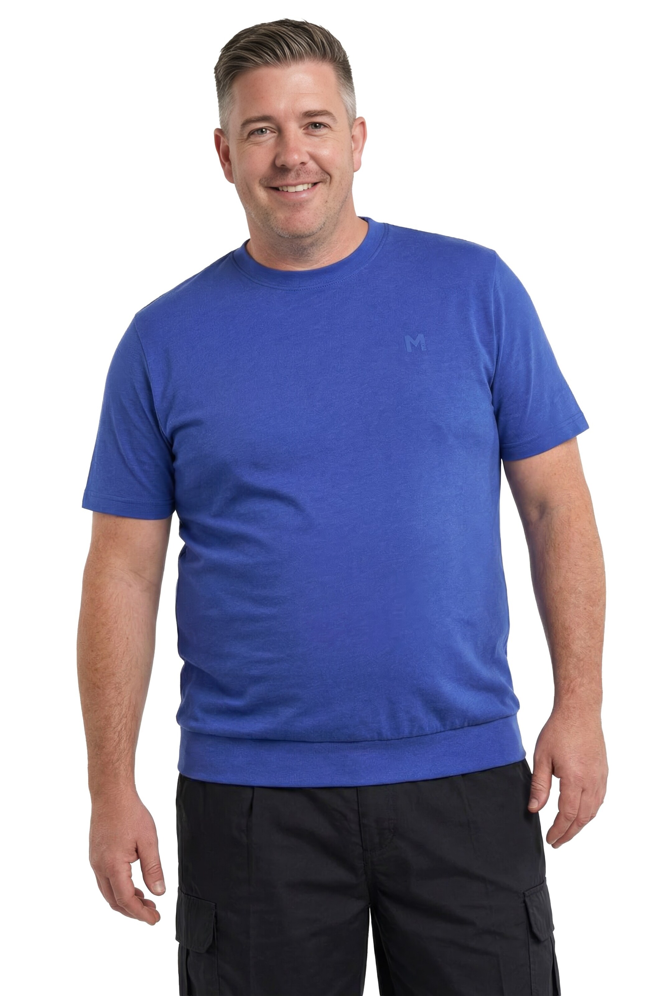 Men Plus Shirt in Blue: front
