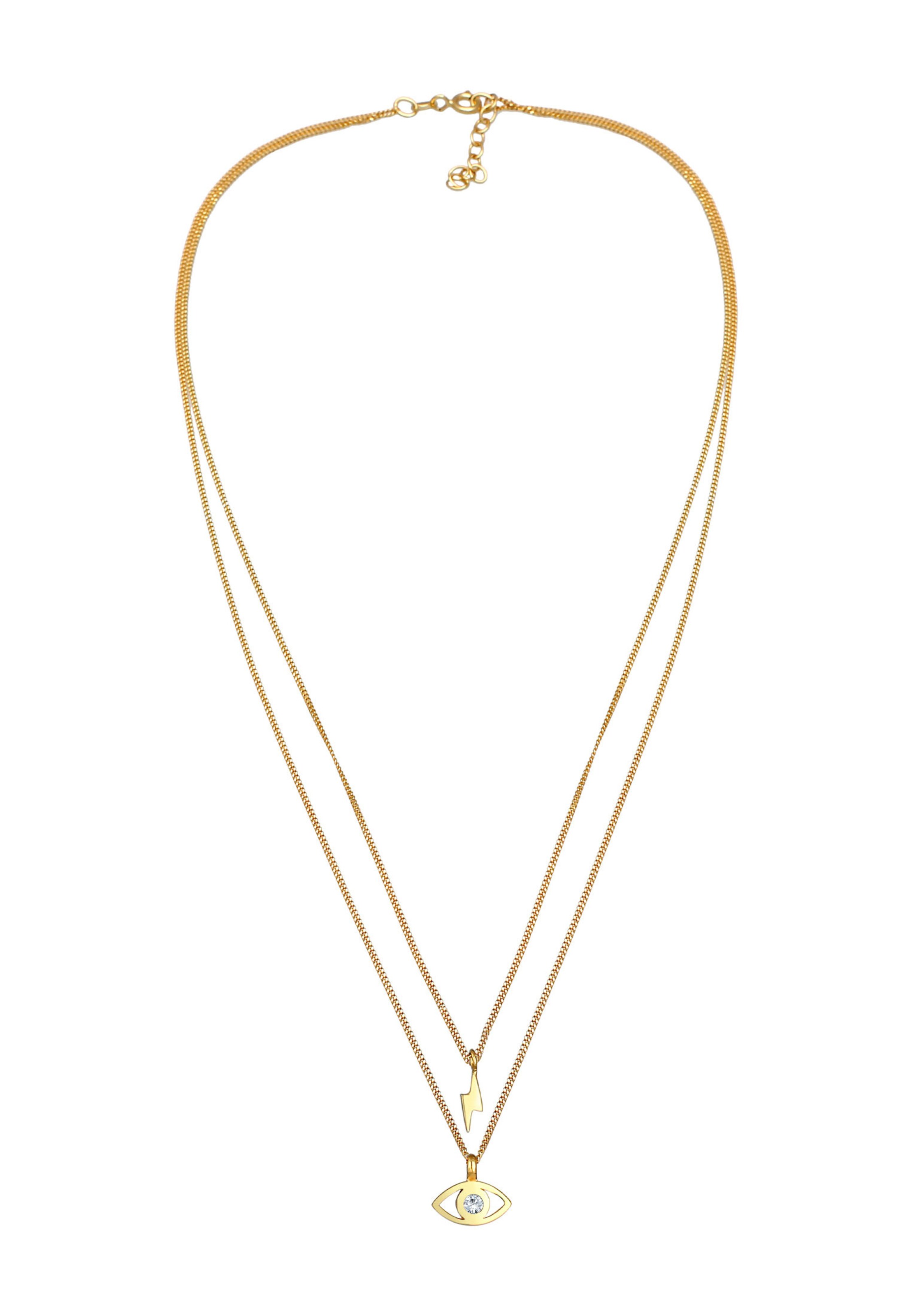 ELLI Halskette Blitz, Evil Eye in Gold