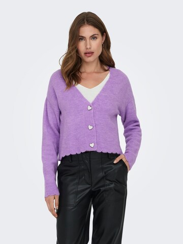 Cardigan 'ROSITTA' ONLY en violet : devant