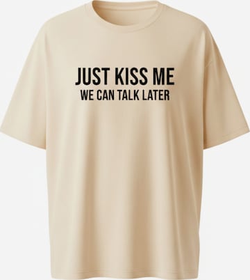 T-shirt 'Kiss me' WEARABLE STORIES en beige : devant