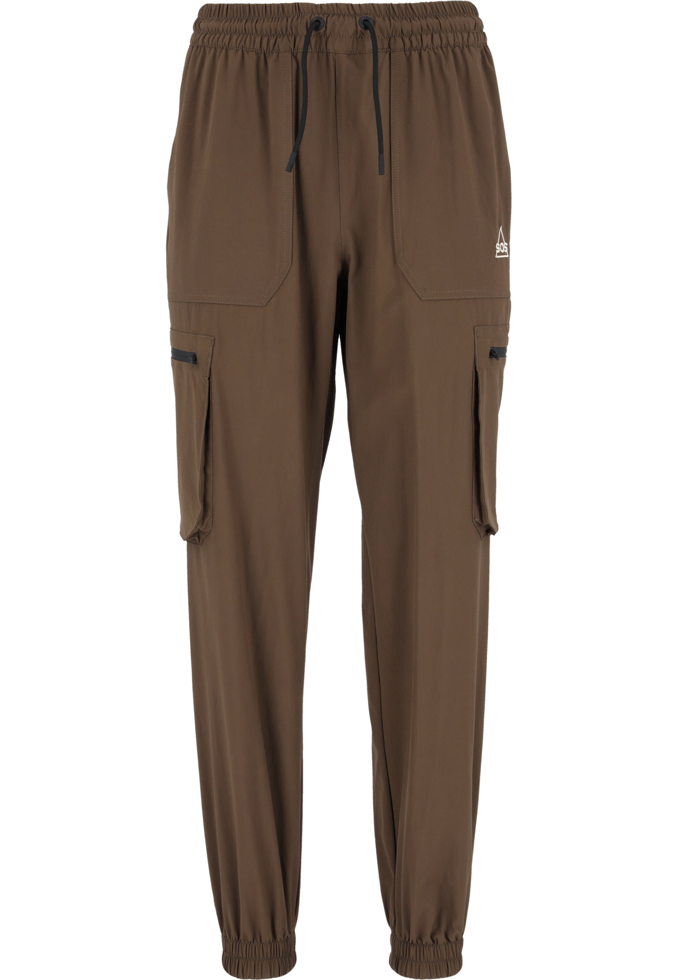 SOS Tapered Sportbroek ' Salonga ' in Bruin: voorkant