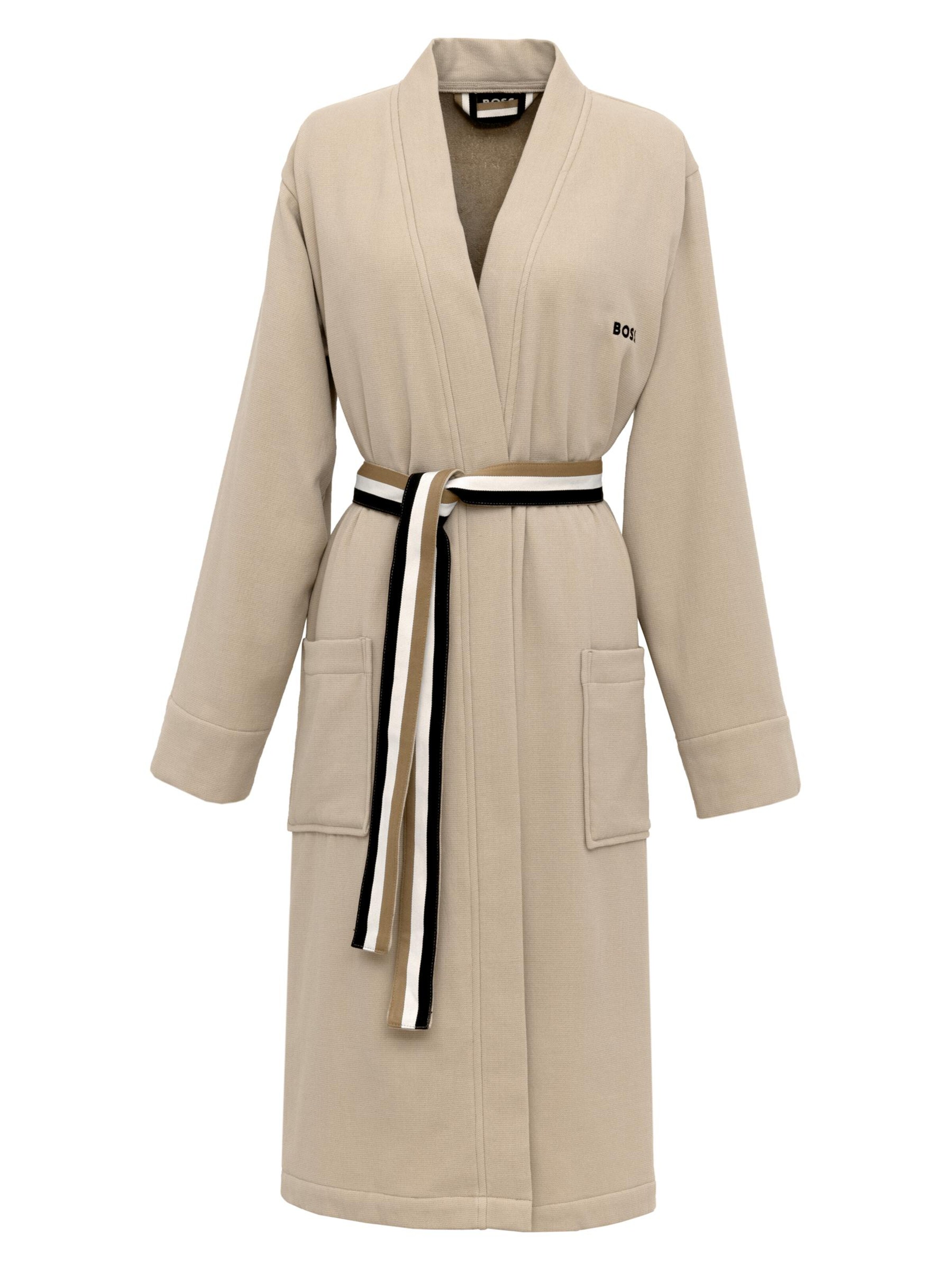 BOSS Home Bademantel lang 'BLINEA'‌‌‌‌‌ in Beige: Vorderseite