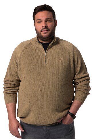 Men Plus Pullover in Braun: Vorderseite