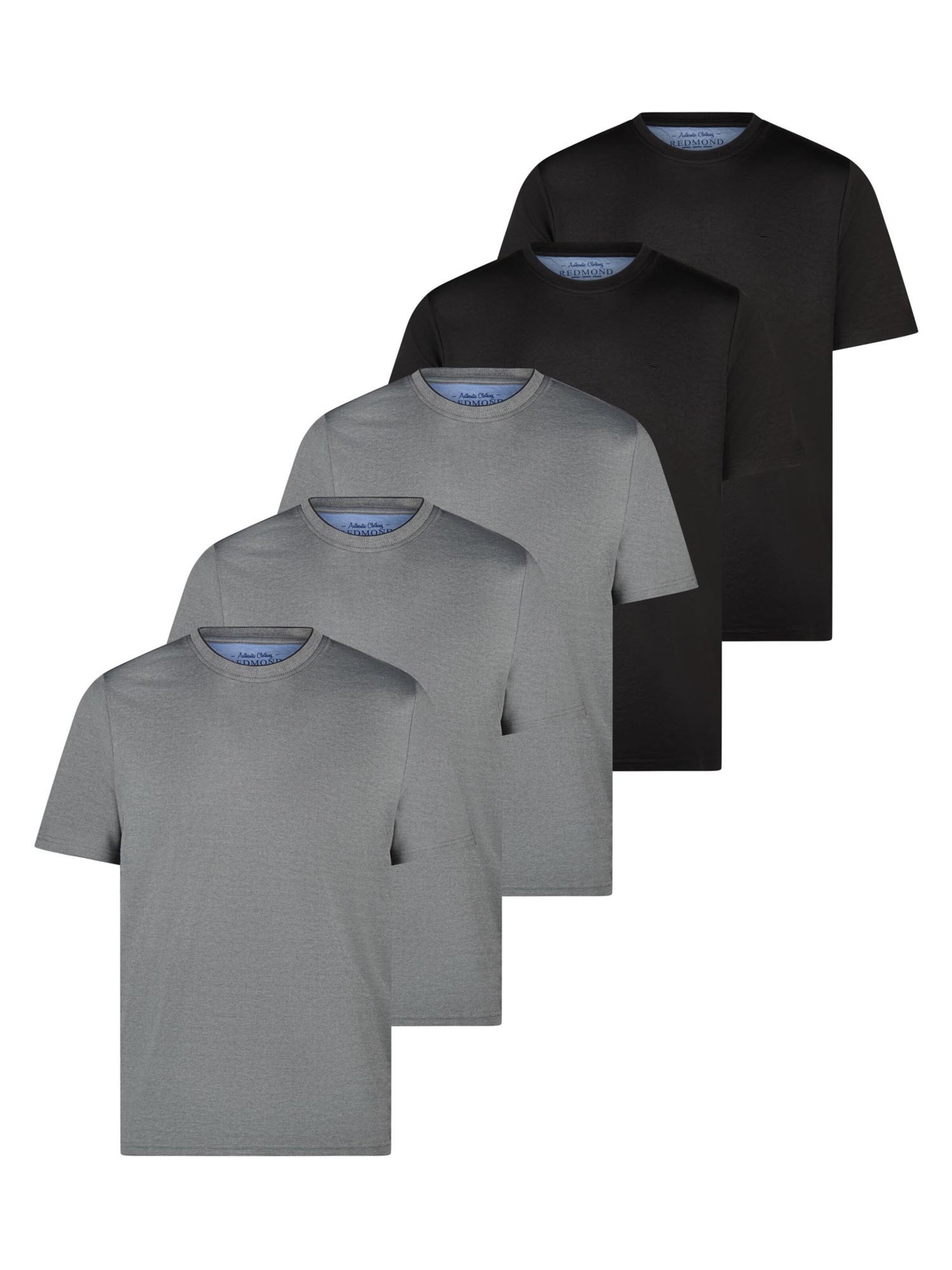 redmond Shirt 'Basic'‌‌‌‌‌‌‌‌‌ in Schwarz: Vorderseite