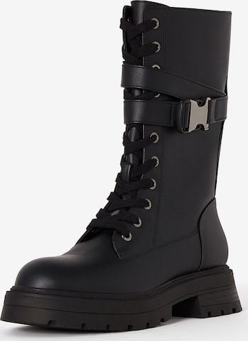 Bershka Lace-up boot in Black: front