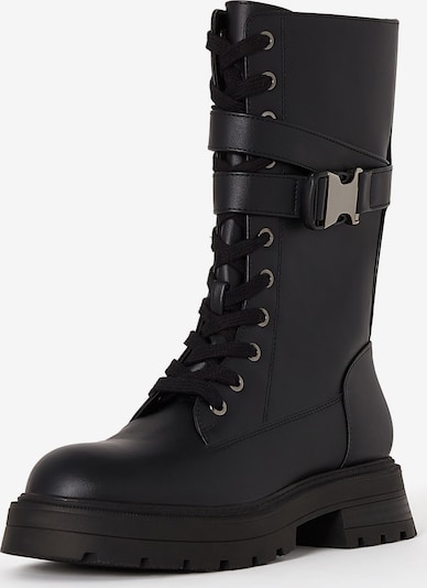 Bershka Bottes à lacets en noir, Vue avec produit