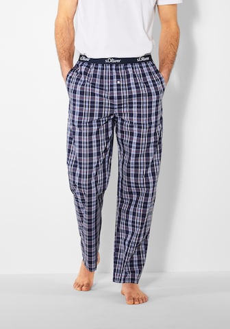 Pantaloni de pijama de la s.Oliver pe albastru: față