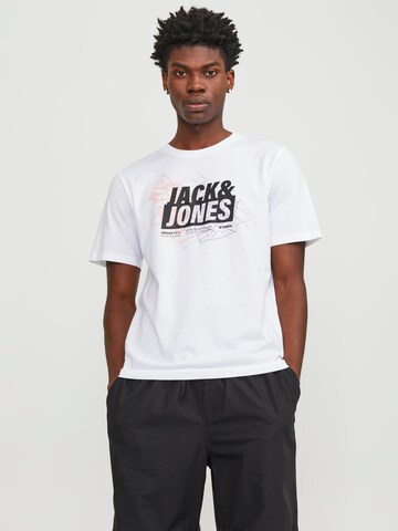 JACK & JONES Shirt 'MAP' in White: front