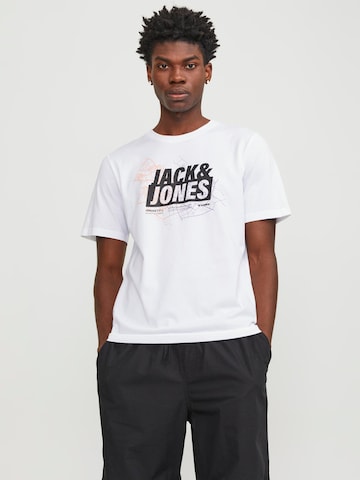 T-Shirt 'MAP' JACK & JONES en blanc : devant