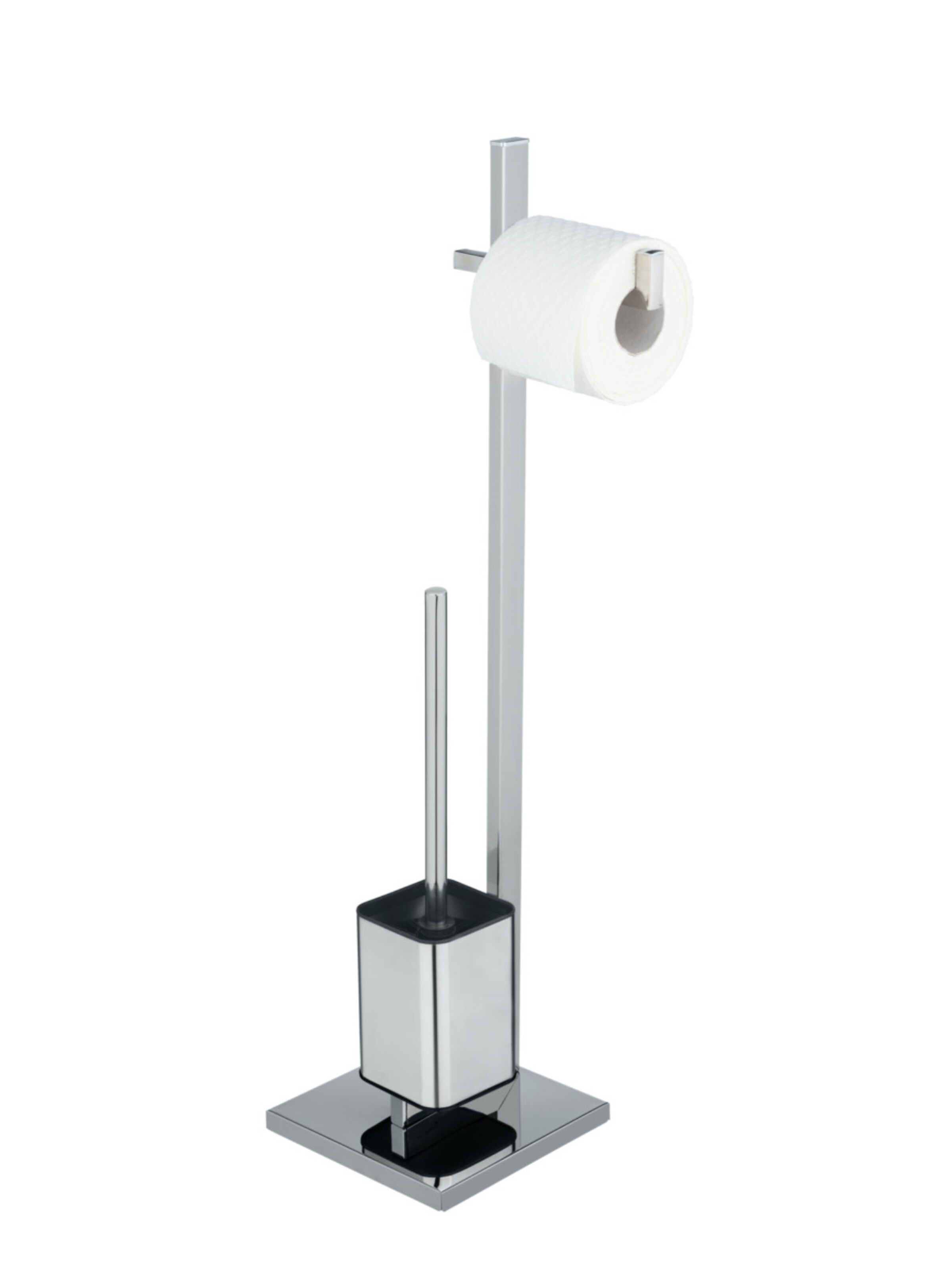 Wenko Stand WC-Garnitur Quadro in Silber