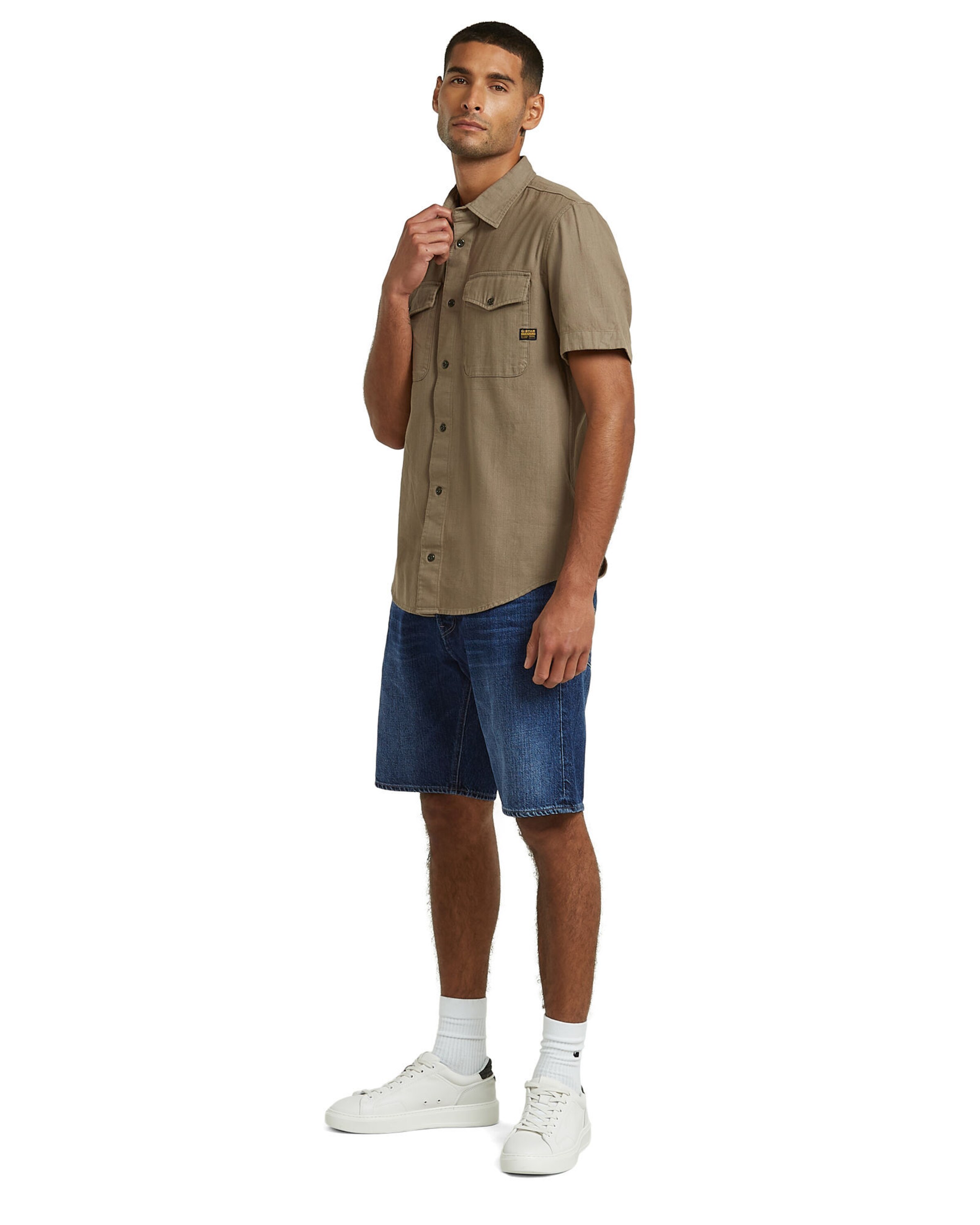 G-STAR Slim fit Overhemd 'Marine Slim Shirt ' in Bruin