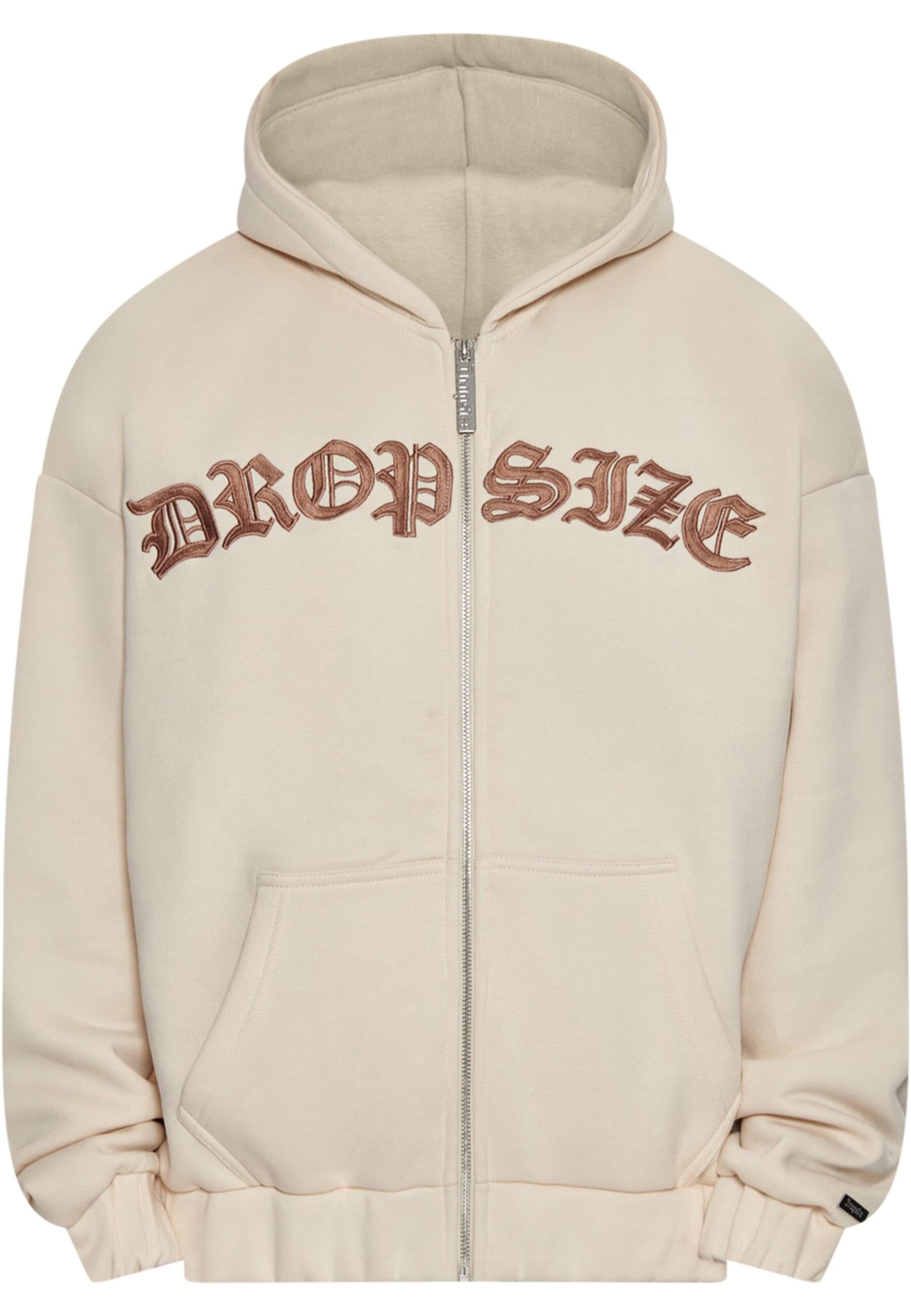 Veste de survêtement Dropsize en beige : devant