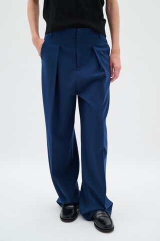 InWear Wide leg Pleat-front trousers 'Thy' in Blue: front