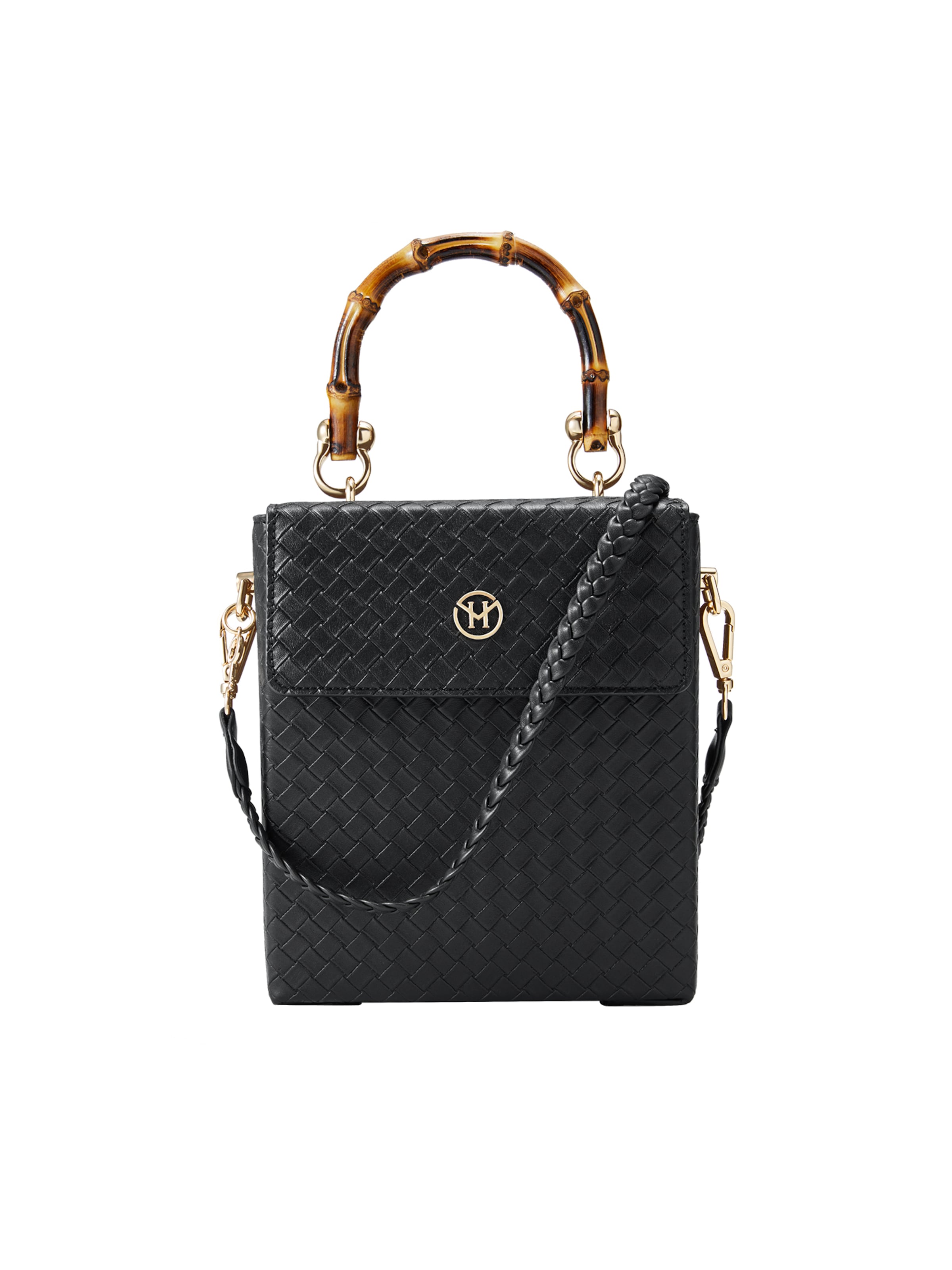 Borsa a mano &#x27;Bamboo Bee&#x27; di Victoria Hyde in nero: frontale