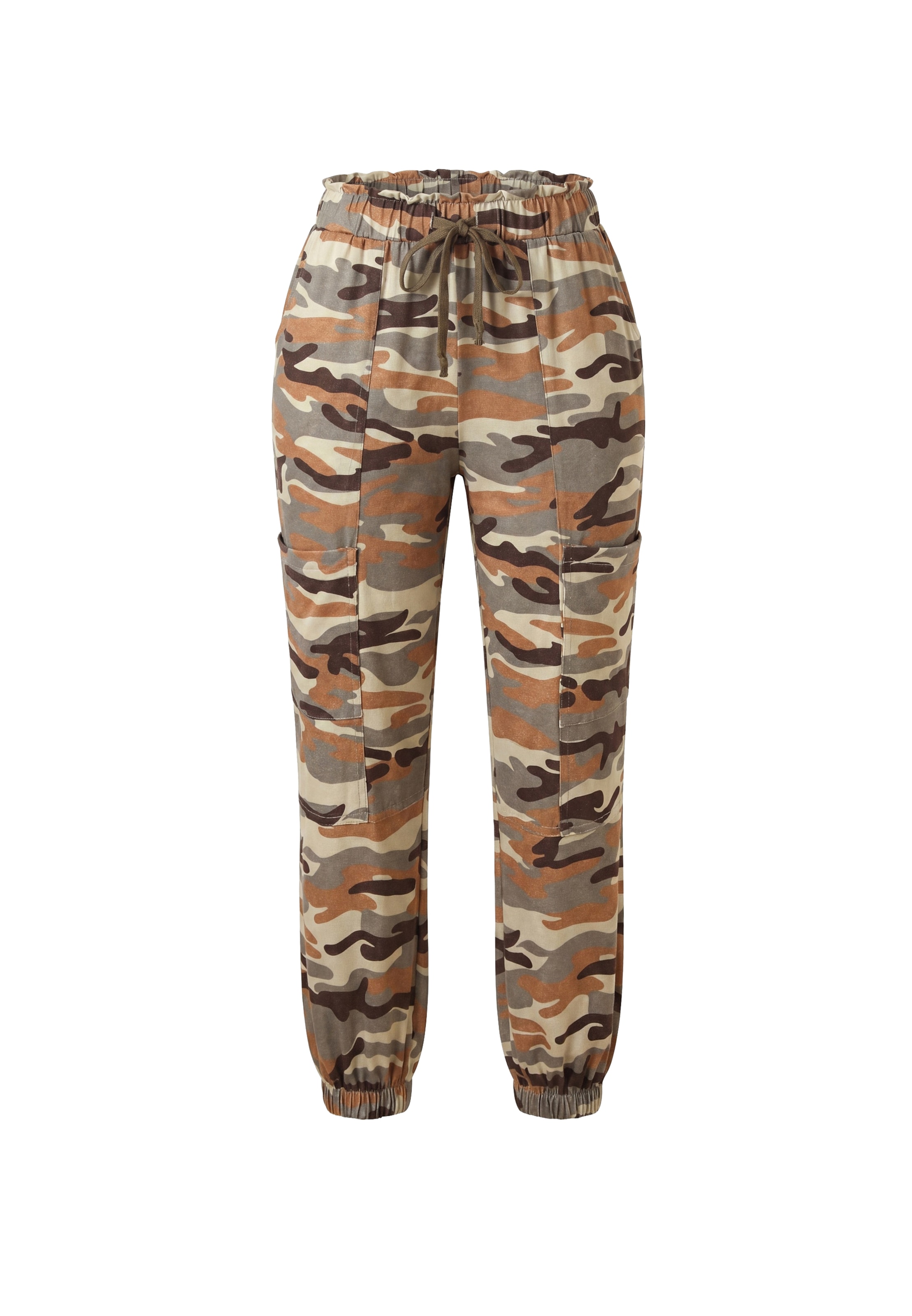 MYMO Loosefit Broek in Groen: voorkant