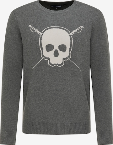 TUFFSKULL Pullover in Grau: front