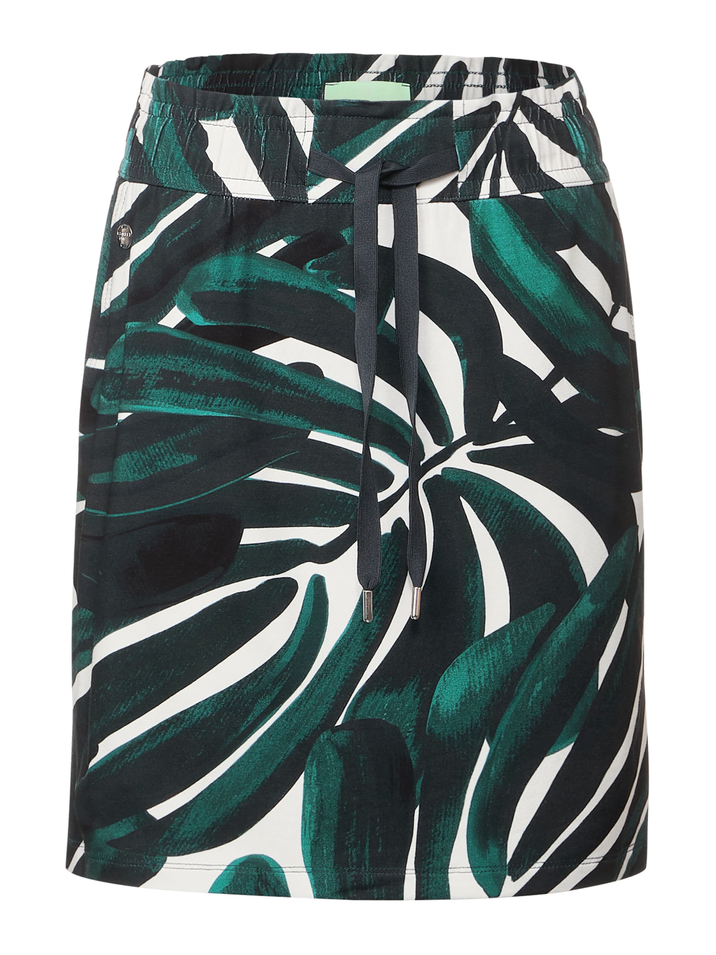 STREET ONE Kjol i smaragd / gran / vit, Produktvy