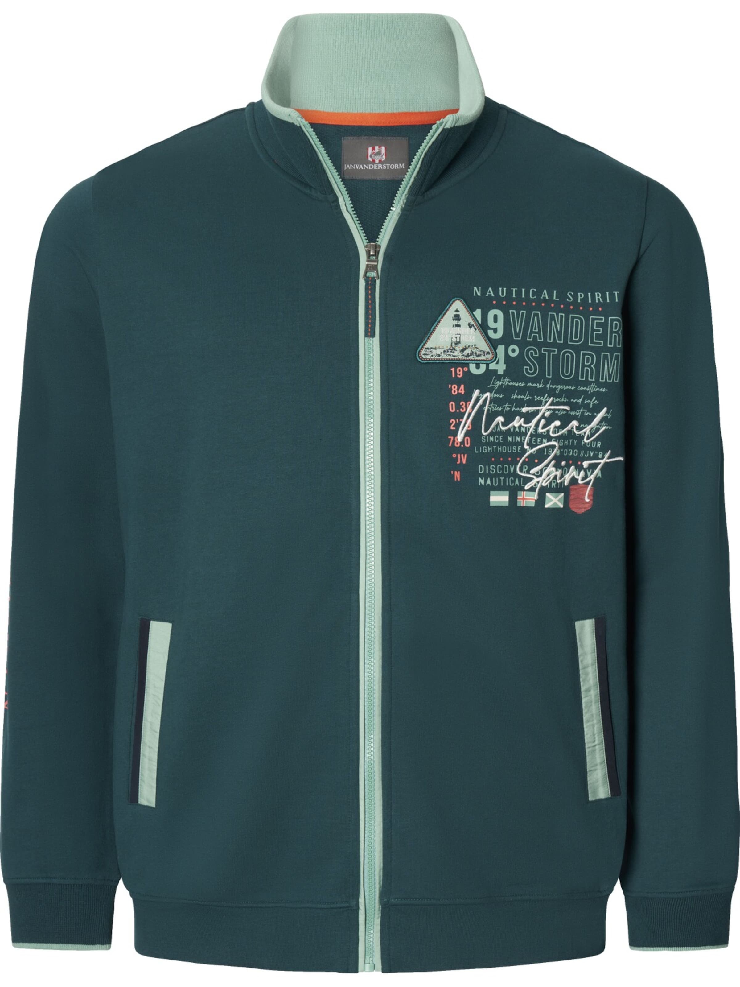 Jan Vanderstorm Zip-Up Hoodie 'Lindsen ' in Green: front