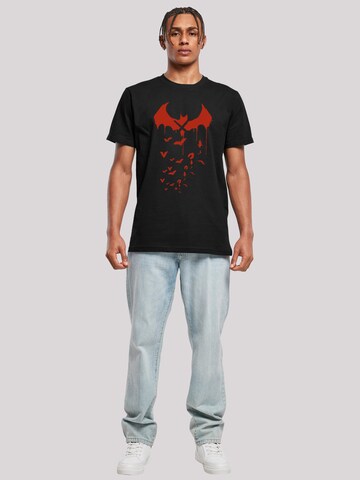 F4NT4STIC Shirt 'DC Comics Batman Arkham Knight Bats X Drip' in Black