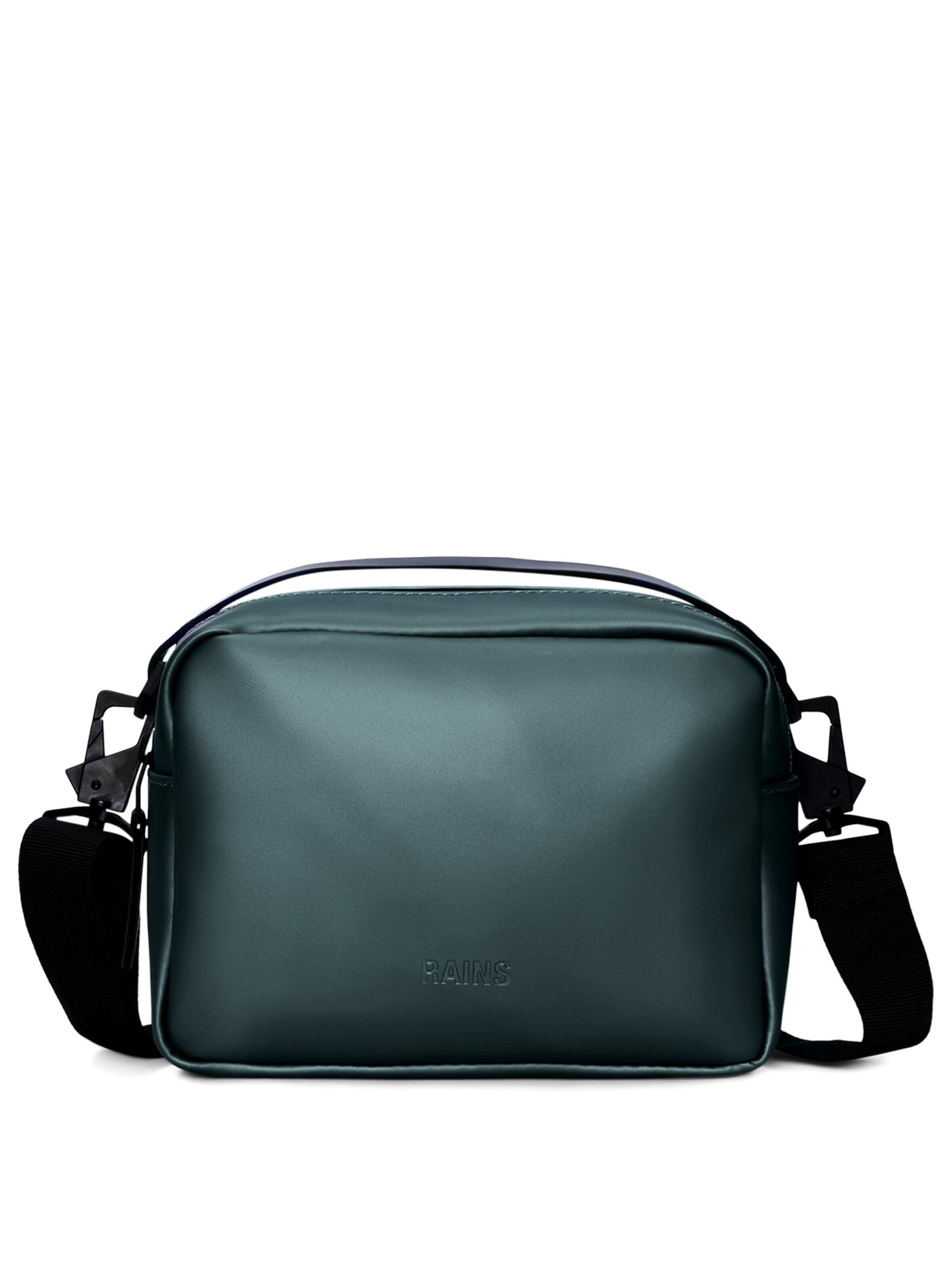 RAINS Crossbody Bag 'Box' in Green: front