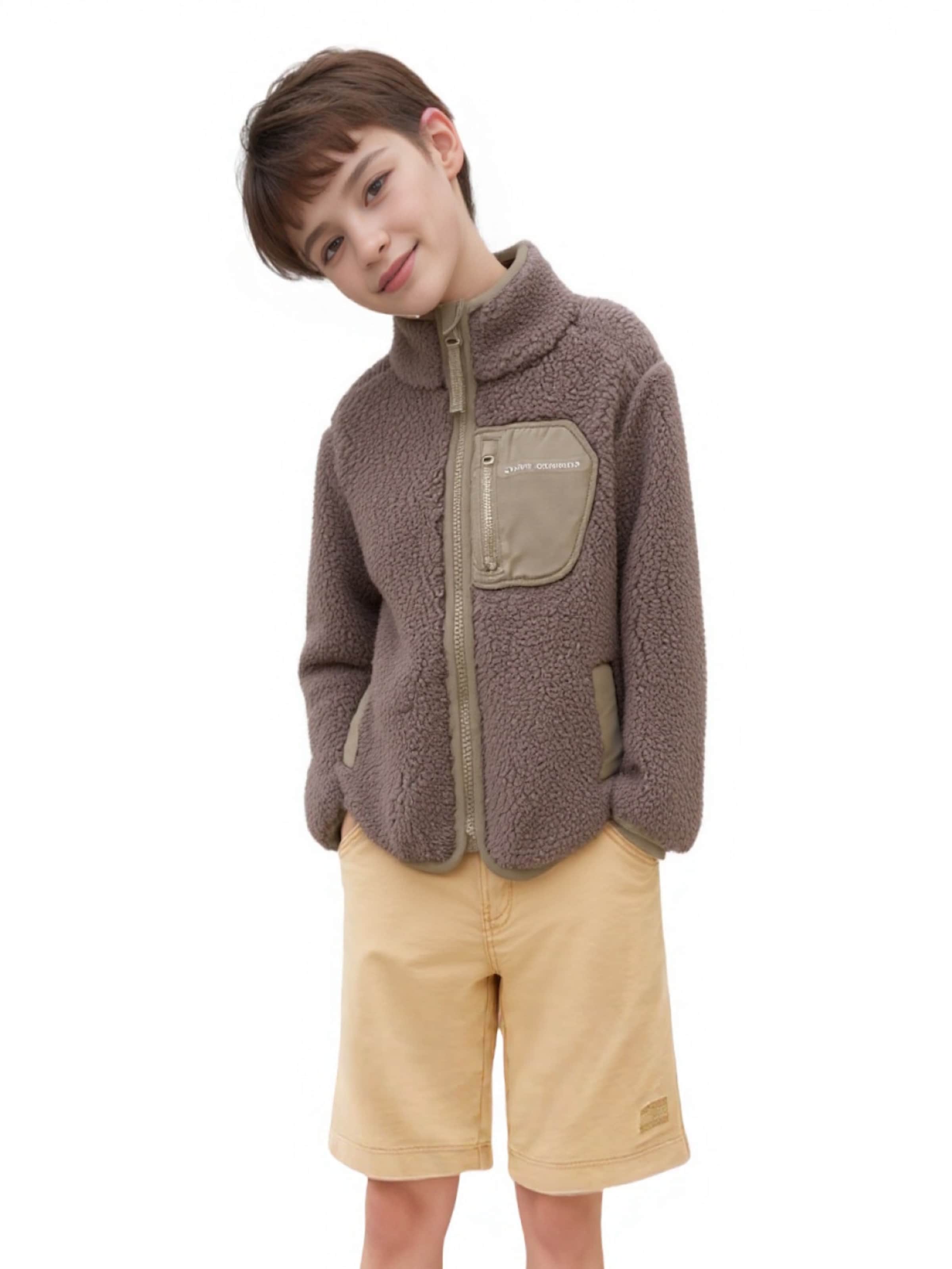 NAME IT Bluza polarowa 'Mattia' w kolorze brązowy: przód