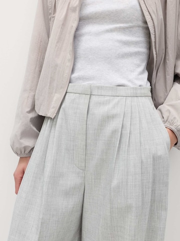 Marks & Spencer Wide leg Broek in Grijs: voorkant