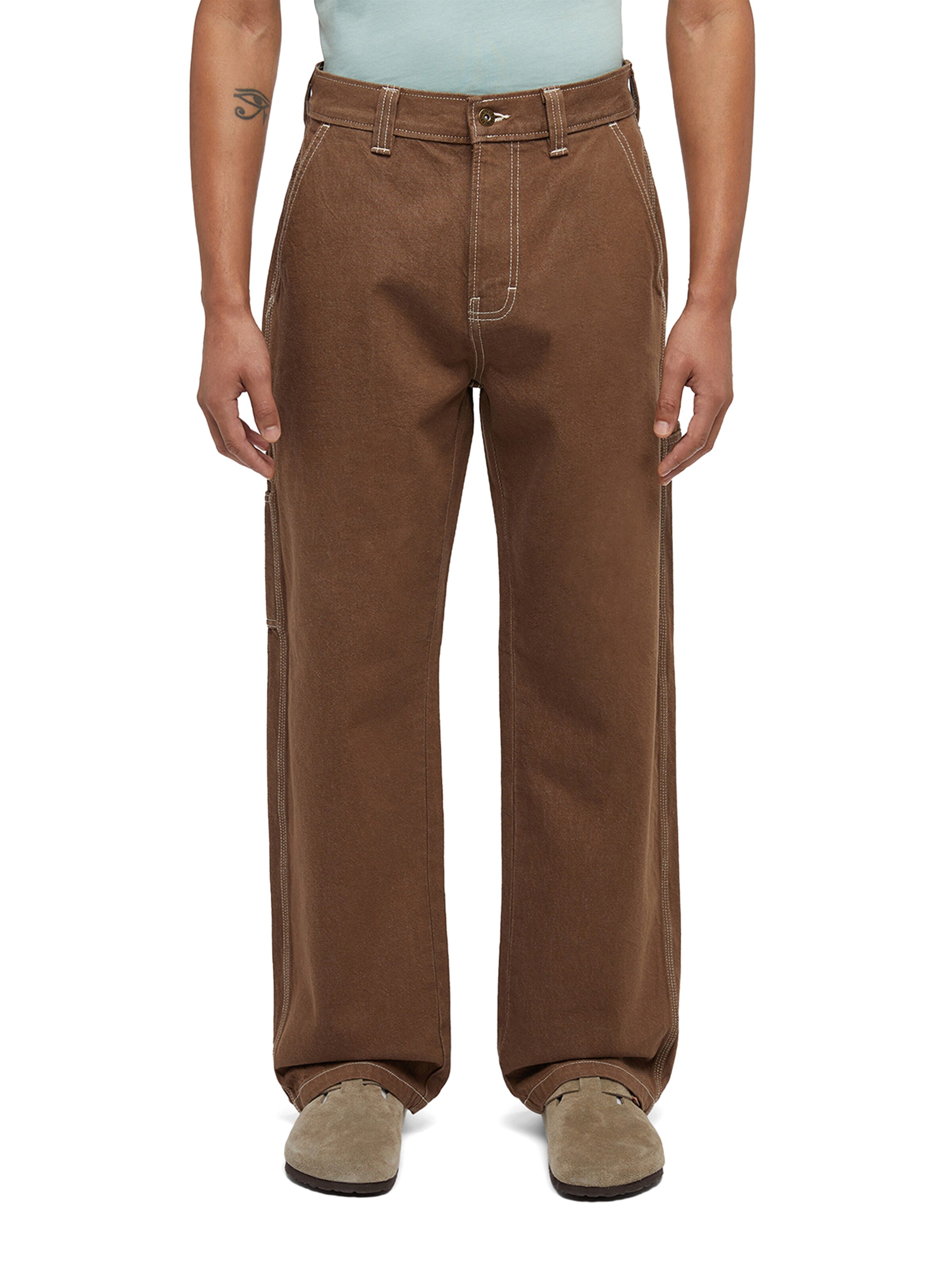 DICKIES Loosefit Cargohose 'STEVENSVILLE CARPENTER' in Braun: Vorderseite