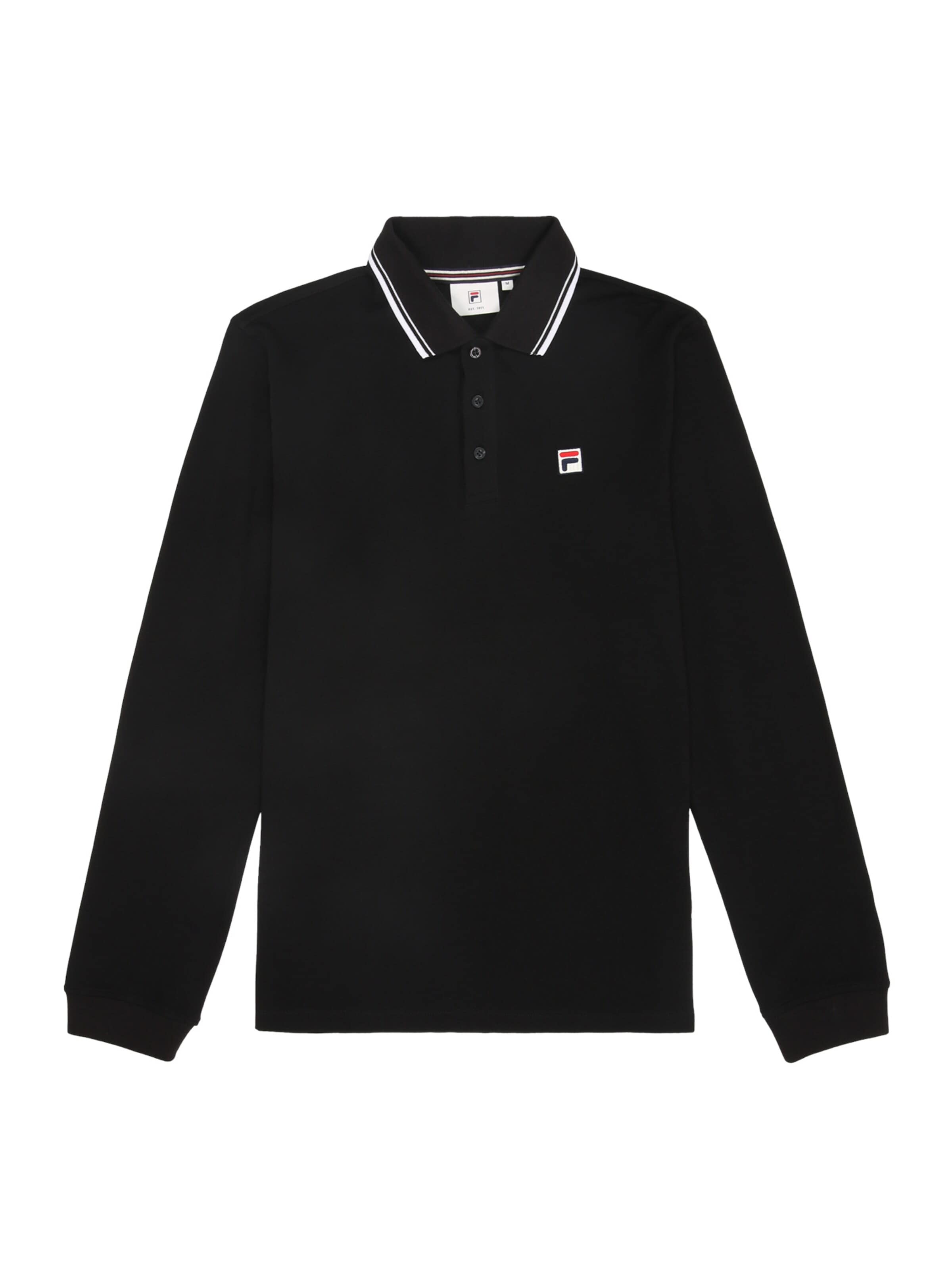 FILA - Camiseta 'BIELLA regular tipped long sleeve polo shirt' en negro: frente