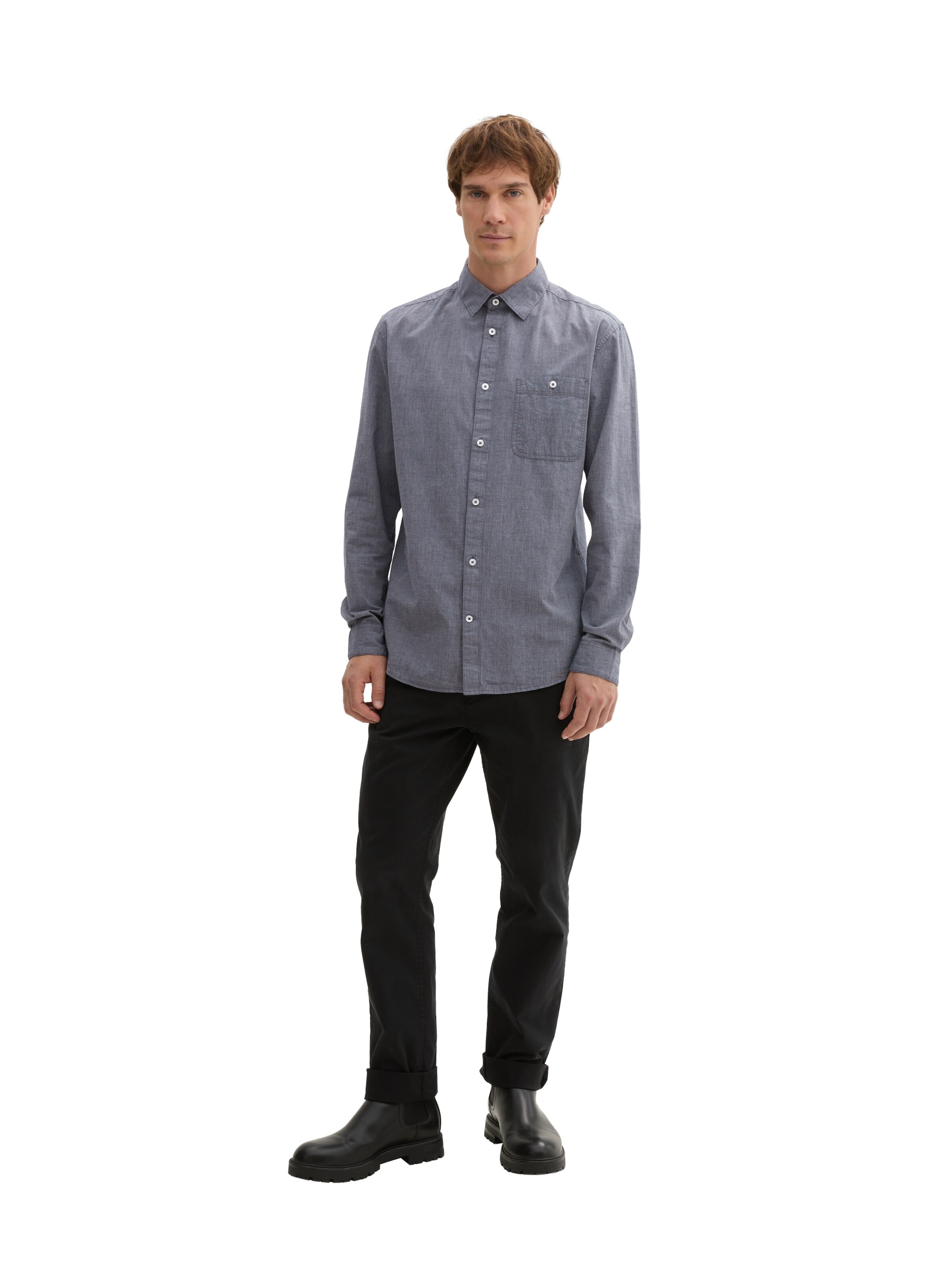 TOM TAILOR Regular fit Button Up Shirt in Blue